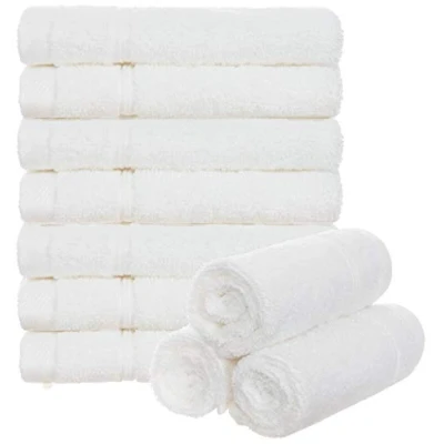 Imagen de Brandsseller Juego de 10 Toallas Jabón 30 x cm Franela Toalla para Invitados con Percha Algodón 470 g/m² Baño Hogar Blanco
