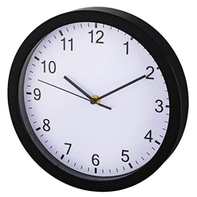 Imagen de Hama Reloj de Pared analógico silencioso (Reloj con números, Agujas silenciosas, diámetro 25cm), Color Negro.