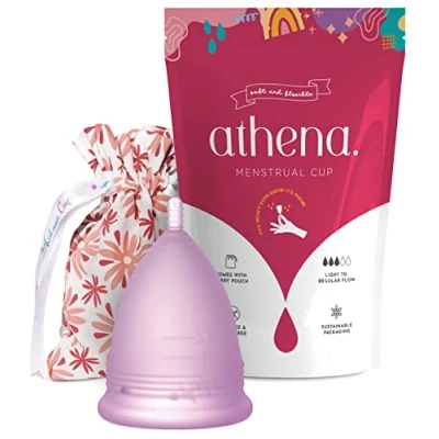 Imagen de Athena copa menstrual La más recomendada Incluye una bolsa de regalo Talla 1, Violeta transparente ¡Ausencia pérdidas garantizada!
