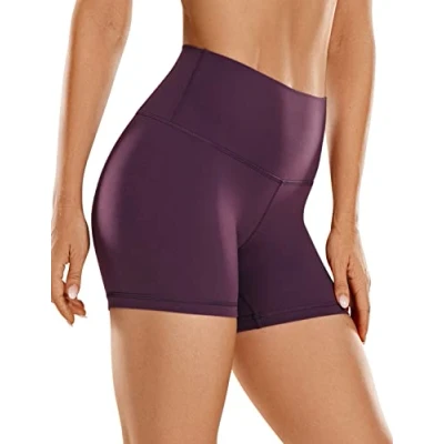Imagen de CRZ Yoga Womens Butterluxe Motorista Shorts 10cm Cintura Alta Ejercicio Correr Pantalones Cortos De Morado Oscuro 42