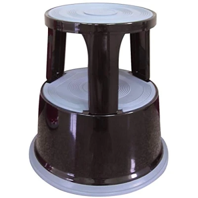 Imagen de Q Connect Banqueta con escalera (metal), color negro