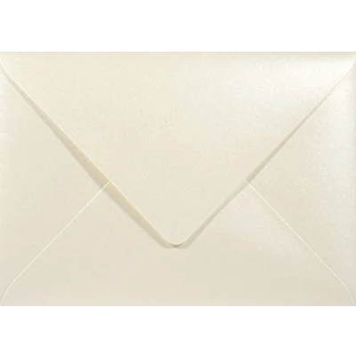 Imagen de Netuno 25 sobres cremosos nacarados DIN B6 125x175mm 120g Majestic Candlelight Cream engomado solapa puntiaguda sin ventana perlados para invitaciones boda Navidad tarjetas cartas bricolaje