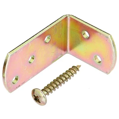 Imagen de Alberts 208820 Escuadra roscada En L para celosía, paquete grande, Galvanizado, pasivado con capa gruesa, 40 x 60 30 mm, Juego de 24