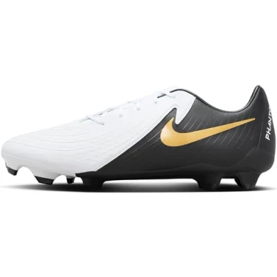 Imagen de Nike Performance Phantom GX II Academy FG/MG Botas de fútbol con tacos, Hombre, Talla: 42.5, White/black/metallic gold coin Zapatos
