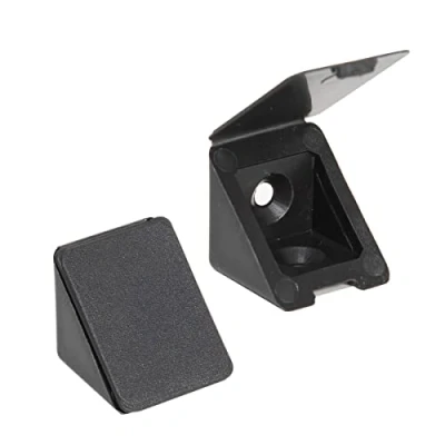 Imagen de 40 x sossai® Conector de muebles/conector angular con tapa BT1, 2 agujeros Color: negro Material: plástico