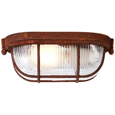 Imagen de BRILLIANT lámpara Bobbi aplique y plafón 21cm color óxido 1x A60, E27, 40W, adecuado para lámparas normales (no incluidas) Escala a ++ E Apto LED