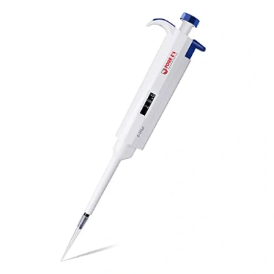 Imagen de 2 20µl Micropipeta pipeta de laboratorio Pipetas monocanal ajustable autoclavable Incremento 0,5µl pipador multi volumen