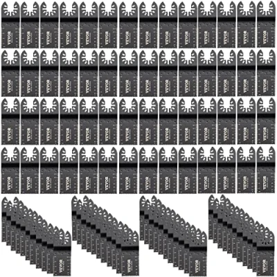 Imagen de VEVOR Hojas de Sierra Multiherramienta Oscilante 100 pcs Kit 1 3/8 pulgadas Cuchillas Herramientas Oscilantes Material HCS con Caja Plástico para Madera y Metal