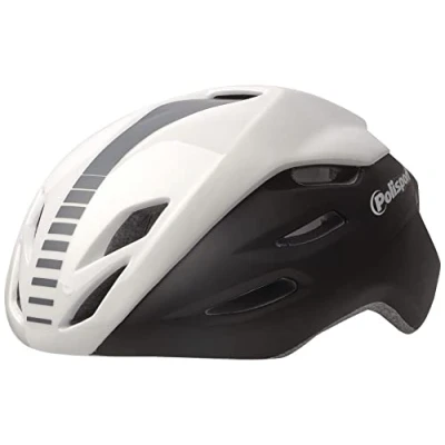 Imagen de Polisport Helmet Aero R (L=58/61) Casco, Unisex Adult, Negro Mate/Blanco Brillo/Gris