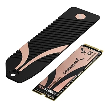 Imagen de SABRENT 4TB Rocket 4 Plus NVMe 4.0 Gen4 PCIe M.2 SSD Interno de Rendimiento Extremo + PS5 Combo disipador Calor [SB RKT4P PSHS 4TB]