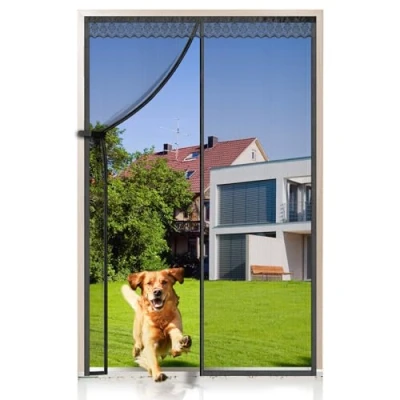 Imagen de EXTSUD Mosquitera Puerta Magnética, Cortina para Puertas, Protección contra Insectos de Balcón, Sala Estar, Patio, Negro, 110 x 220cm
