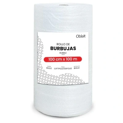 Imagen de Rollo de plástico burbujas 100 cm ancho x metros longitud papel embalaje mudanza