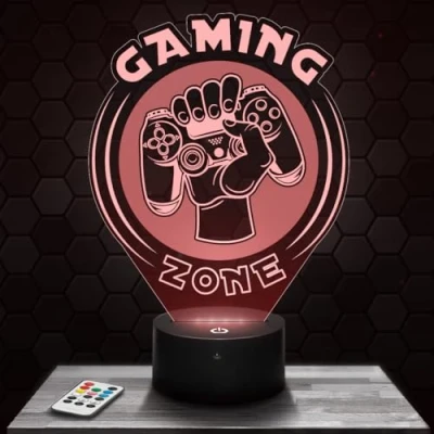 Imagen de lámpara Gaming Zone decoración Cuarto para niños. 3D Zone, objeto de videojuegos jugadores, Idea regalo, noche la oficina. regalo original TOP