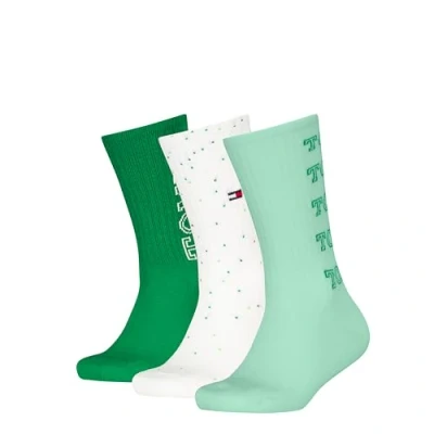 Imagen de Tommy Hilfiger KIDS SOCK Unisex 3 PACK Calcetines para niños, Talla: 27 30, Green