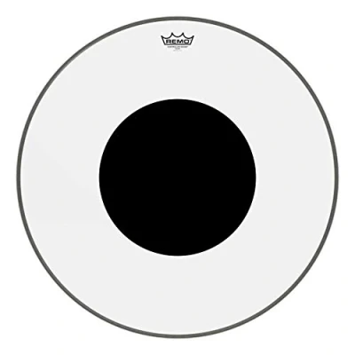 Imagen de Remo Controlled Sound Parche para tambor, transparente con punto en color negro