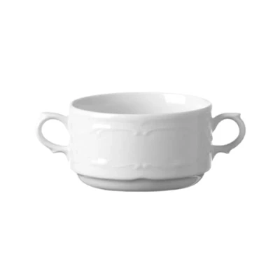 Imagen de HENDI Tazón de sopa, Platillo 787182, bordes reforzados, esmaltado calidad, resistencia a los impactos y al desgaste, apto para microondas lavavajillas, 250ml, ø100mm, porcelana blanca