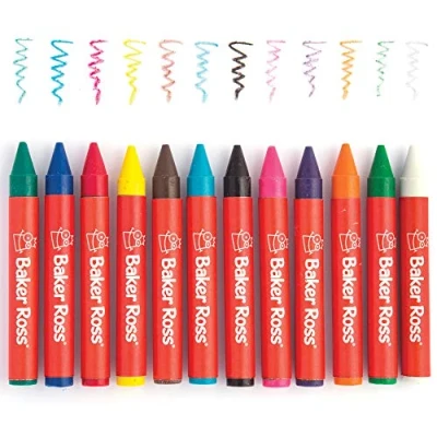 Imagen de Baker Ross Ceras gruesas (pack de 36) en colores variados para manualidades infantiles