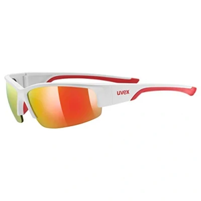 Imagen de uvex sportstyle 215, gafas deportivas unisex, de espejo, comodidad sin presión y sujeción perfecta, white red/red, one size