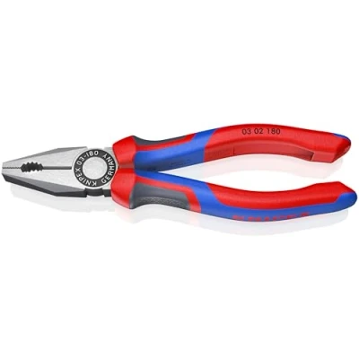 Imagen de Knipex Alicate universal negro atramentado, con fundas multicomponentes 200 mm (cartulina autoservicio/blíster) 03 02 SB