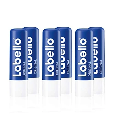 Imagen de Labello Original lápiz labial en pack de 6 (6 x 4,8 g), cuidado labios para naturalmente hermosos, bálsamo sin aceites minerales que protege contra la desecación
