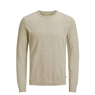 Imagen de Jack &amp; Jones Jersey de punto clásico para hombre Beige (Oatmeal/Twisted) XS
