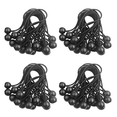 Imagen de 50 Piezas Tensores Elásticos,Pulpos Elasticos,Tensores Elastico,Tensor Bola Tensores,Tensor Elastico Negro,Cuerda EláStica con para Lonas,Tiendas de Campaña,Camping
