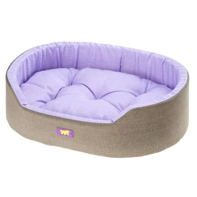 Imagen de Ferplast Cama para Perros Dandy Cojín Extraíble y Lavable, Funda de Algodón con Acolchado Suave, Ideal también como Caseta Gatos, 65 x 46 h 17 cm, Lila