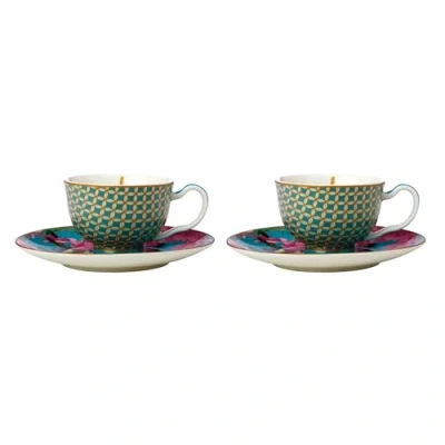 Imagen de Maxwell &amp; Williams HV0168 TC Silk Road Juego de tazas café (4 piezas, 85 ml, en caja regalo), color azul