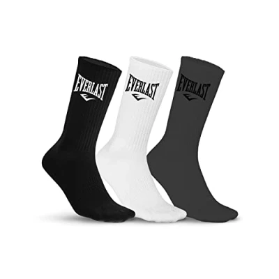 Imagen de Everlast Calcetines Hombre Deporte Resistentes Paquete de 3 Altos Hombre, Boxeo, Flexibles