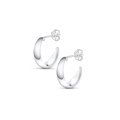 Imagen de Amberta Pendientes de Aro Gruesos para Mujer en Plata Ley 925: Aros Abiertos 10 mm