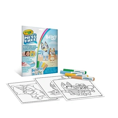 Imagen de CRAYOLA Color Wonder, Kit para colorear con 18 páginas y 4 rotuladores sin manchas Bluey, actividad creativa niños, edad 3, 5 años