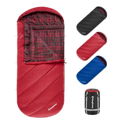 Imagen de KingCamp XL Saco de Dormir Franela Extra Grande Ligero Super Cómodo Invierno Calído Adulto para Camping,Viaje,Aire Libre
