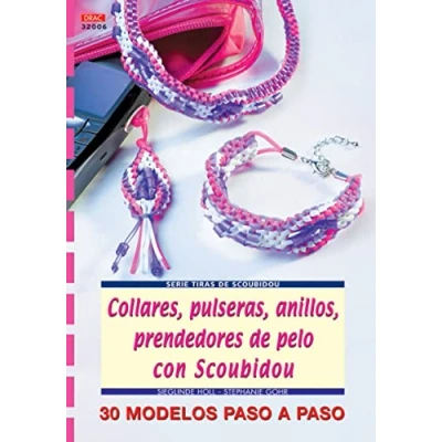 Imagen de Serie SCOUBIDOU nº 6. COLLARES, PULSERAS, ANILLOS, PRENDEDORES DE PELO CON (TIRAS SCOUBIDOU)