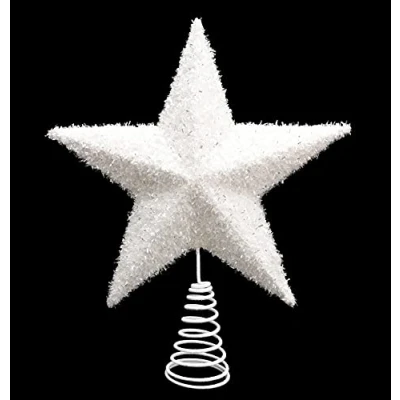 Imagen de 26cm Hermoso Blanco reluciente Tree Top Star del árbol de Navidad (DP38)
