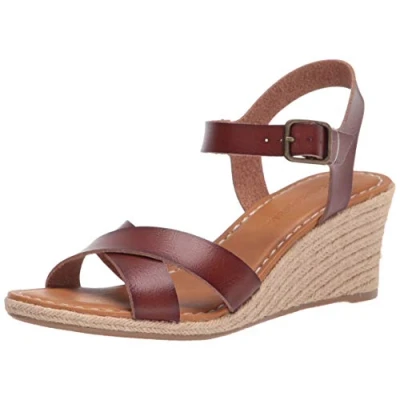 Imagen de Amazon Essentials Sandalia Tipo Alpargata con Cuña Mujer, Marrón, 39 EU