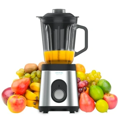 Imagen de Cecotec Batidora de Vaso Power Black Titanium 1800MAX Inox. 1800W Máxima Potencia, Cuchilla 6 hojas con Recubrimiento Titanio Negro, 1,5L, 5 Velocidades + Función Pulse y Tapón dosificador
