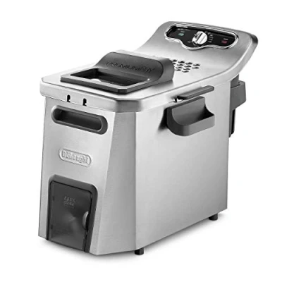 Imagen de DeLonghi F44532CZ Solo Freidora Independiente de Acero Inoxidable, 5 L, 3200 W, 1,5 kg, Negro
