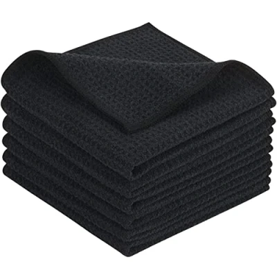Imagen de KinHwa Bayeta Cocina Negra Absorbente Trapos Microfibra Práctico Tamaño 30cm x Set de 6