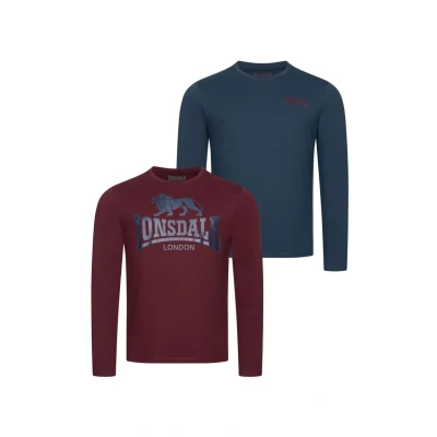 Imagen de Lonsdale Normale Passform Doppelpack Ayrshire Camiseta de manga larga, Hombre, Talla: 5XL, Dark navy oxblood