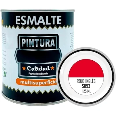 Imagen de AC Bote de Pintura Esmalte Fabricado en España Ideal para Cualquier Superficie, Madera, Plástico, Cristal o Cemento Capacidad 125 ML Rojo Ingles (S093)