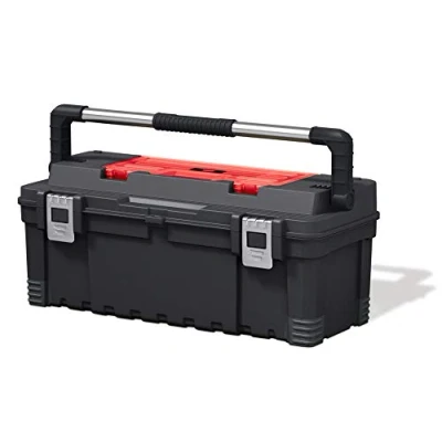 Imagen de Keter caja de Herramientas 26 Pulgadas, Incluye organizadora extraíble, 28.7 x 66 26.7 cm, Negro/Rojo