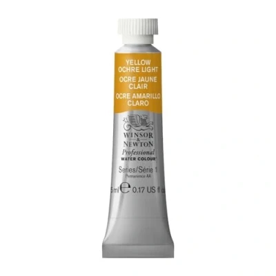 Imagen de Winsor &amp; Newton Acuarela Profesional Pintura de Acuarela, Alta Luminosidad, Resistente a la Luz, Calidad Archivo, Tubo 5ML, Color Ocre Claro Amarillo