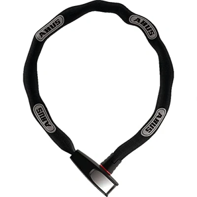 Imagen de ABUS Antirrobo de Cadena Catena 6806K bicicleta ligero acero endurecido con tubo textil moda cuadrada nivel seguridad 6 85 cm Negro