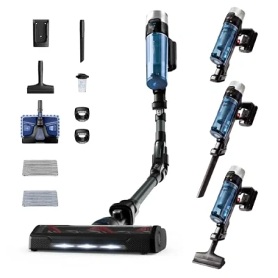Imagen de Rowenta Xforce Flex 9.60 Aqua RH20C2 Aspiradora escoba sin cable de 250 W potencia, aspira y friega, función 4 en 1, suelo, sofá, pared, tecnología Flex, incluye accesorios