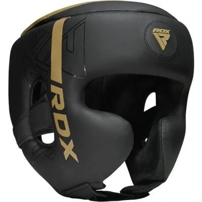 Imagen de RDX Cascos Boxeo Helmet MMA para Entrenamiento y Muay Thai, Maya Hide Cuero Kara Head Guard, Ideal Grappling, Sparring, Artes Marciales Kickboxing, Karate, BJJ, Taekwondo