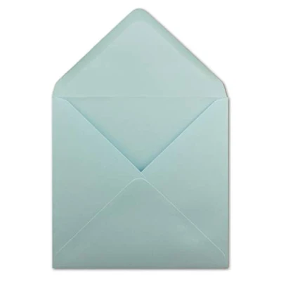 Imagen de Paper24 Sobres cuadrados (25 unidades, 15,5 x cm, sin ventana, 100 g/m², cierre con solapa puntiaguda), color azul claro