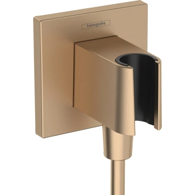 Imagen de hansgrohe FixFit E Toma de agua con soporte ducha, bronce cepillado, 26889140