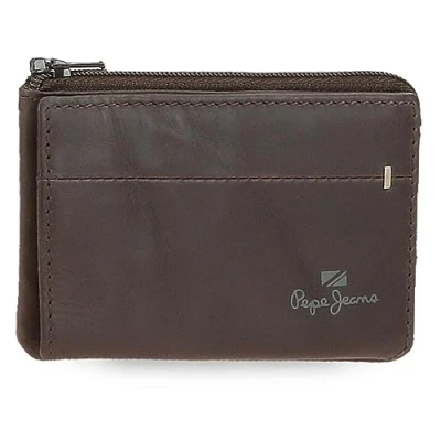 Imagen de Pepe Jeans Staple Monedero con Tarjetero Marrón 11x7x1,5 cms Piel