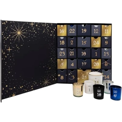 Imagen de Calendario de Adviento original con 25 velas perfumadas en vaso versión lujo