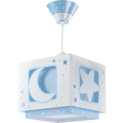 Imagen de Dalber Moon Light Lámpara de Techo Infantil Luna y Estrellas MoonLight Azul, 60 W